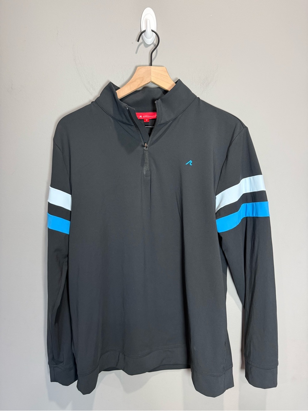 Redvanly Quarter Zip Performance Pullover Black Golf Top Men's M
